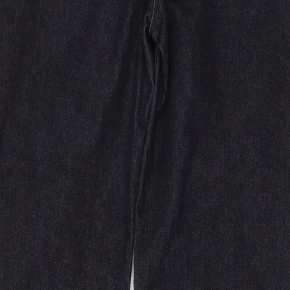 Womens UK Size 10 Preworn Regular Fit Straight Black Jeans