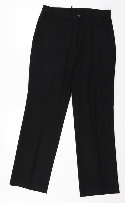 Womens UK Size 14 Agenda Regular Fit  Black Trousers