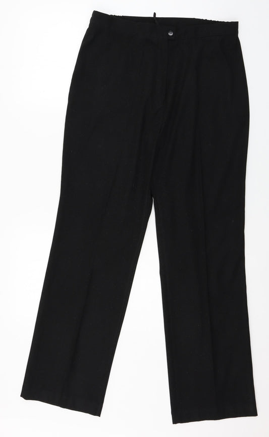 Womens UK Size 14 Agenda Regular Fit  Black Trousers