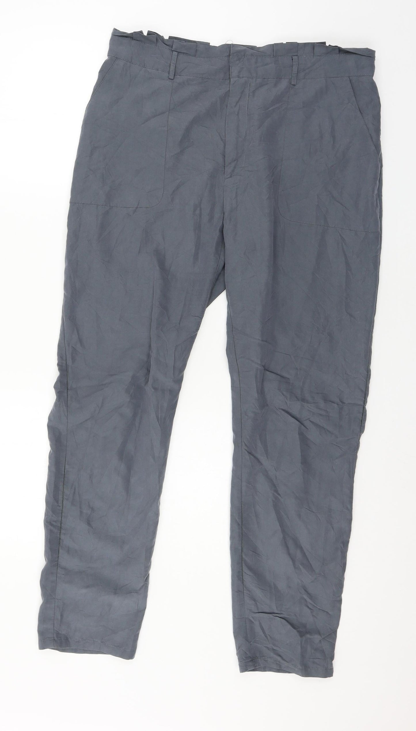 Womens UK Size 14 Kiabi Regular Fit  Blue Trousers