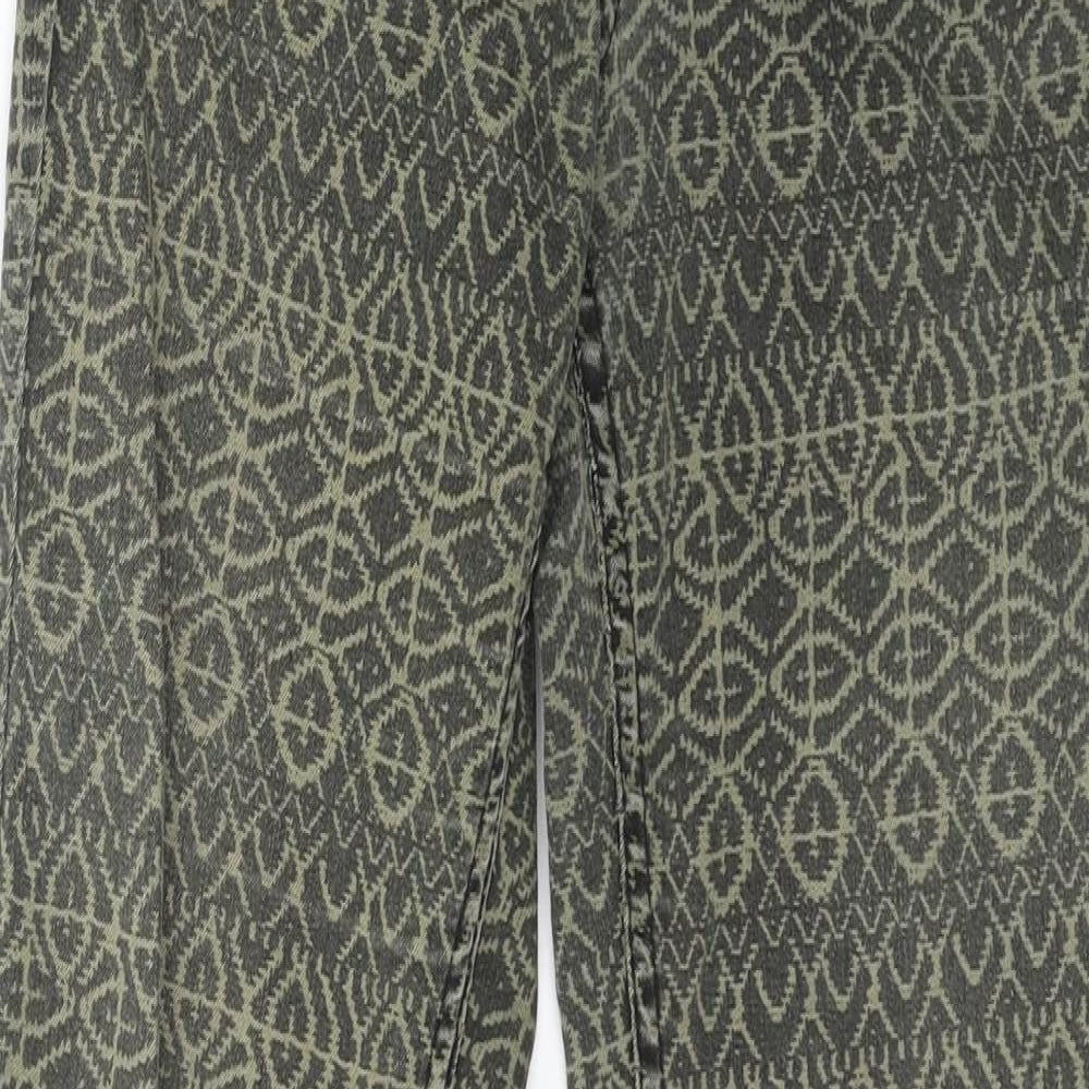 Womens UK Size 4 H&M Regular Fit Skinny Green Jeans