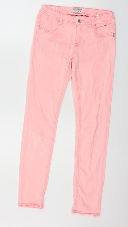 Womens UK Size 28 in Review Regular Fit Skinny Pink Jeans