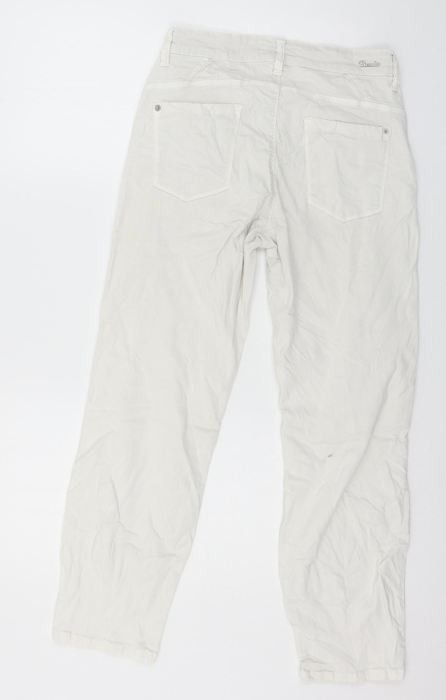 Womens UK Size 28 in Cambio Regular Fit Straight White Jeans
