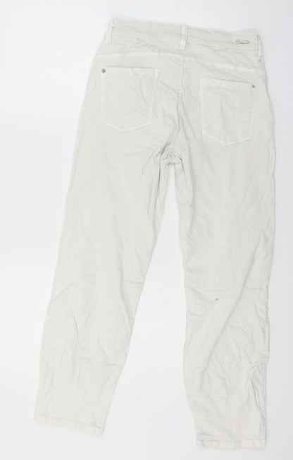 Womens UK Size 28 in Cambio Regular Fit Straight White Jeans