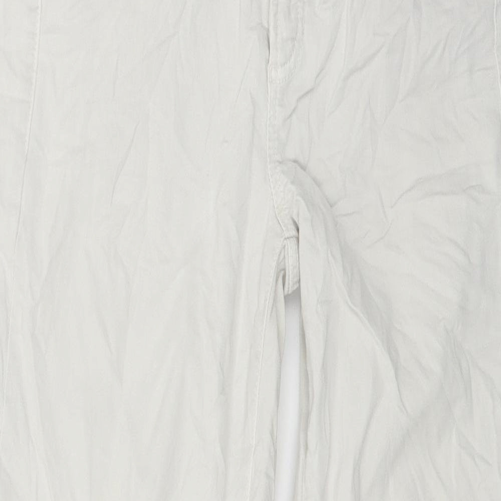 Womens UK Size 28 in Cambio Regular Fit Straight White Jeans