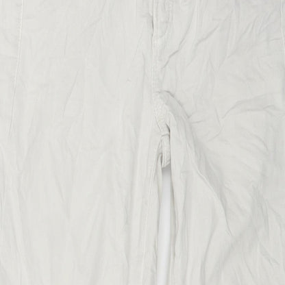 Womens UK Size 28 in Cambio Regular Fit Straight White Jeans