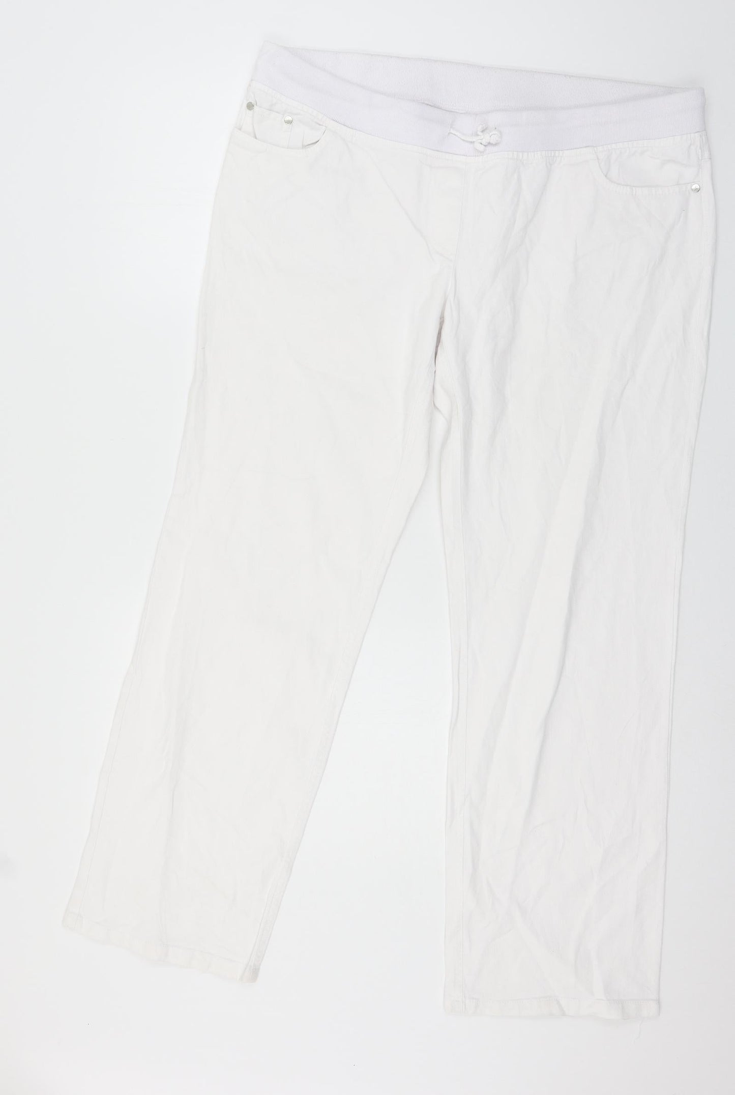 Womens UK Size 40 in Preworn Regular Fit Straight White Jeans