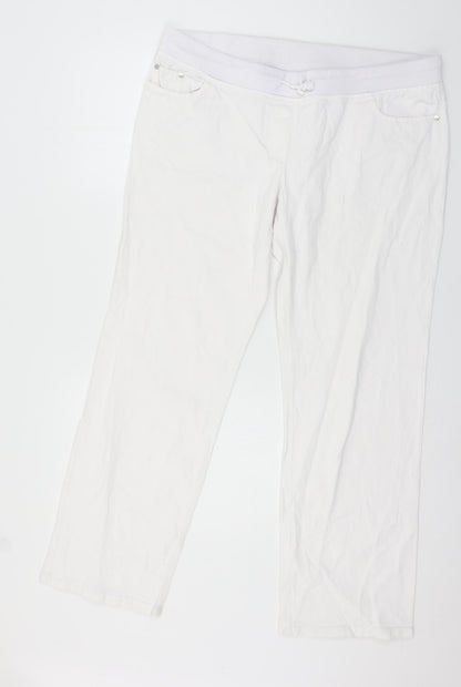 Womens UK Size 40 in Preworn Regular Fit Straight White Jeans