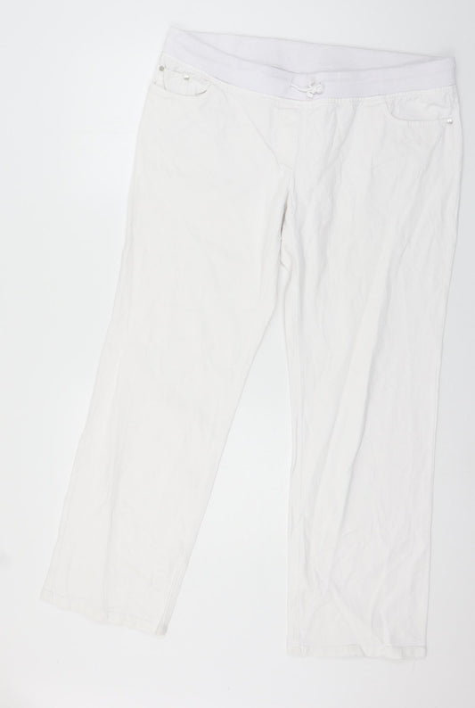 Womens UK Size 40 in Preworn Regular Fit Straight White Jeans