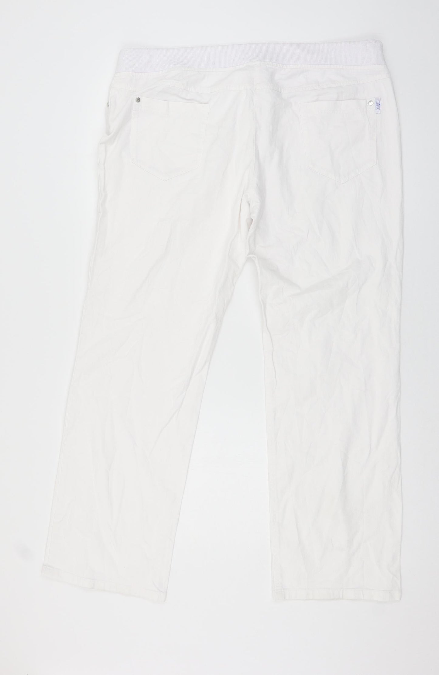 Womens UK Size 40 in Preworn Regular Fit Wide-Leg White Jeans