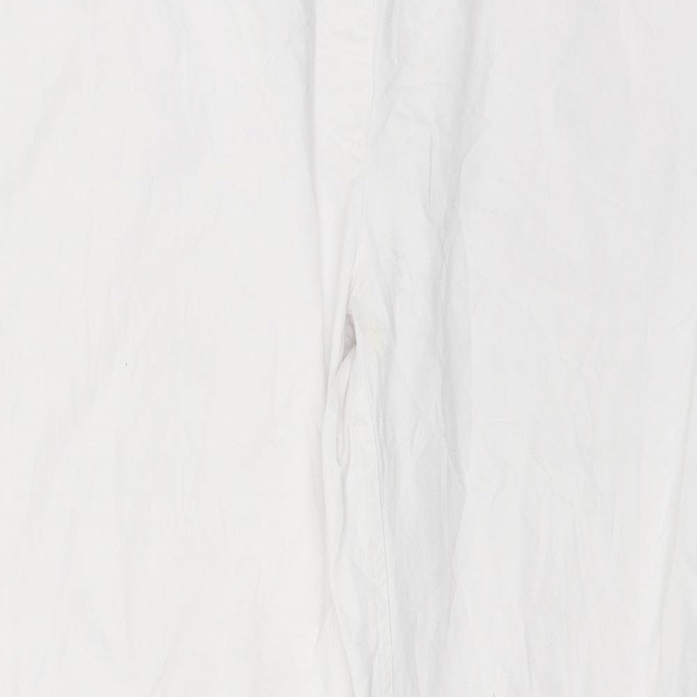 Womens UK Size 40 in Preworn Regular Fit Wide-Leg White Jeans