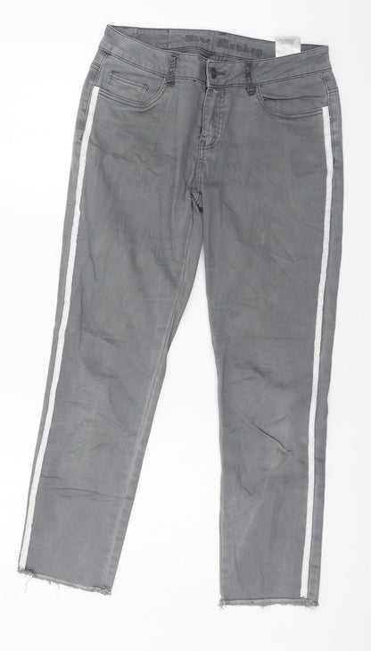 Blue Monkey Womens Grey Striped Denim Skinny Jeans Size 29 in L26 in