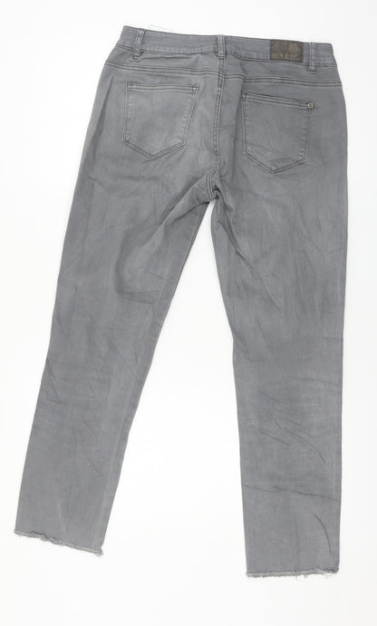 Blue Monkey Womens Grey Striped Denim Skinny Jeans Size 29 in L26 in