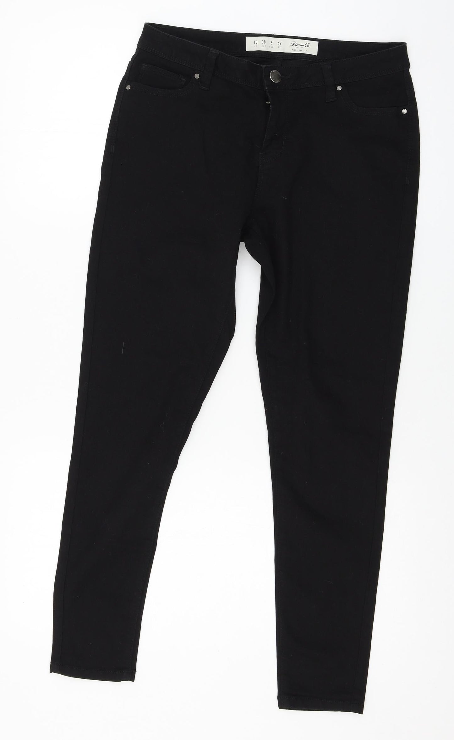 Denim & Co. Womens Black  Denim Skinny Jeans Size 10 L25 in