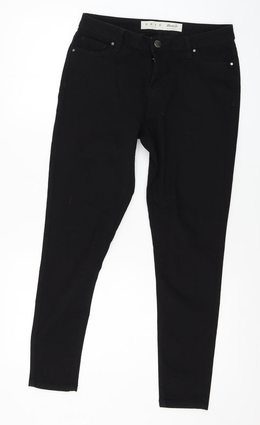 Denim & Co. Womens Black  Denim Skinny Jeans Size 10 L25 in