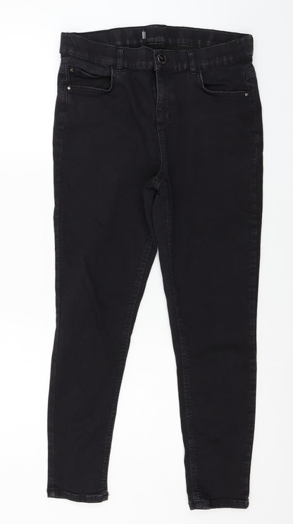 Womens UK Size 30 in Preworn Regular Fit Skinny Black Jeans