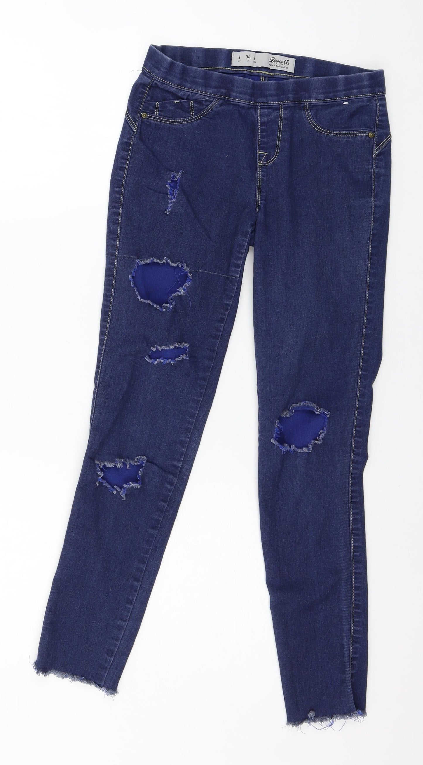 Denim & Co. Womens Blue  Denim Jegging Jeans Size 6 L27 in