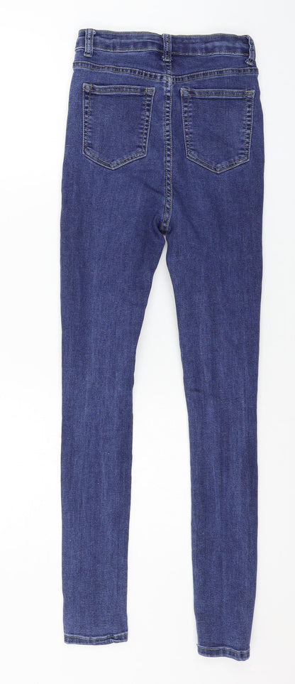 PRETTYLITTLETHING Womens Blue  Denim Skinny Jeans Size 6 L27 in