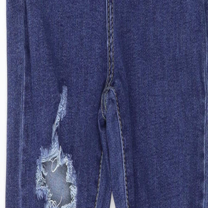 PRETTYLITTLETHING Womens Blue  Denim Skinny Jeans Size 6 L27 in