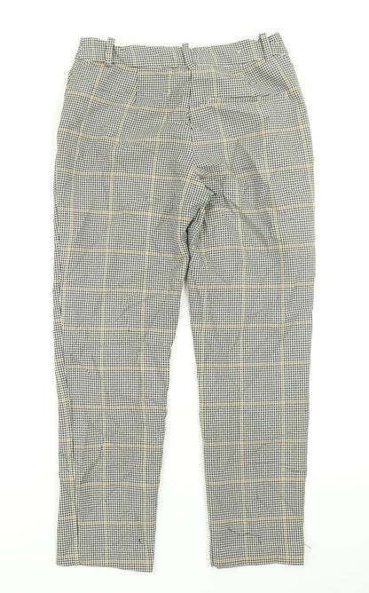 H&M Womens Black Plaid  Dress Pants Trousers Size 8 L25 in
