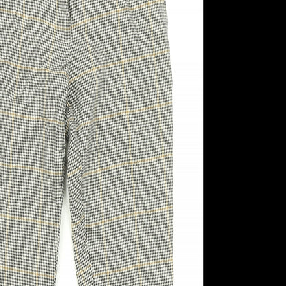 H&M Womens Black Plaid  Dress Pants Trousers Size 8 L25 in