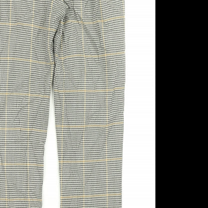 H&M Womens Black Plaid  Dress Pants Trousers Size 8 L25 in