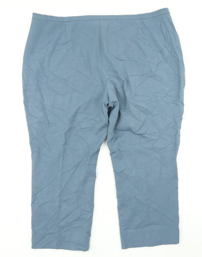 Womens UK Size 24 Artigiano Regular Fit Dress Pants Blue Trousers