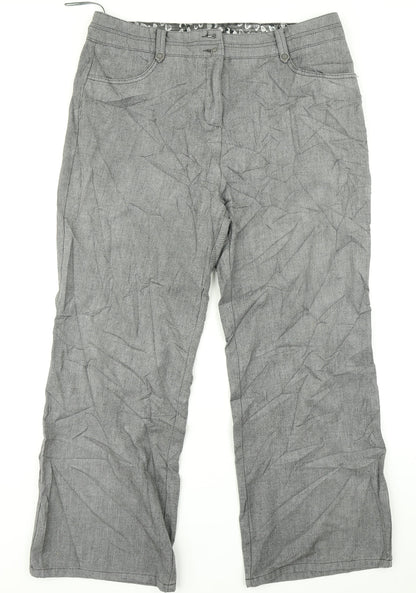Per Una Womens Grey   Dress Pants Trousers Size 18 L26 in