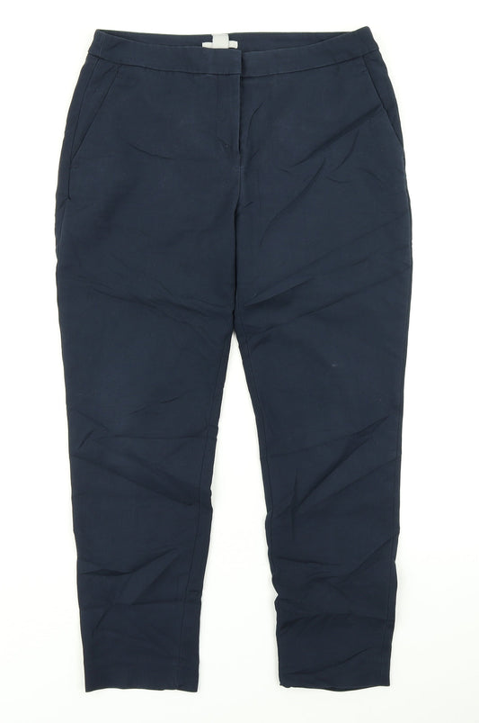 Womens UK Size 10 H&M Regular Fit Dress Pants Blue Trousers