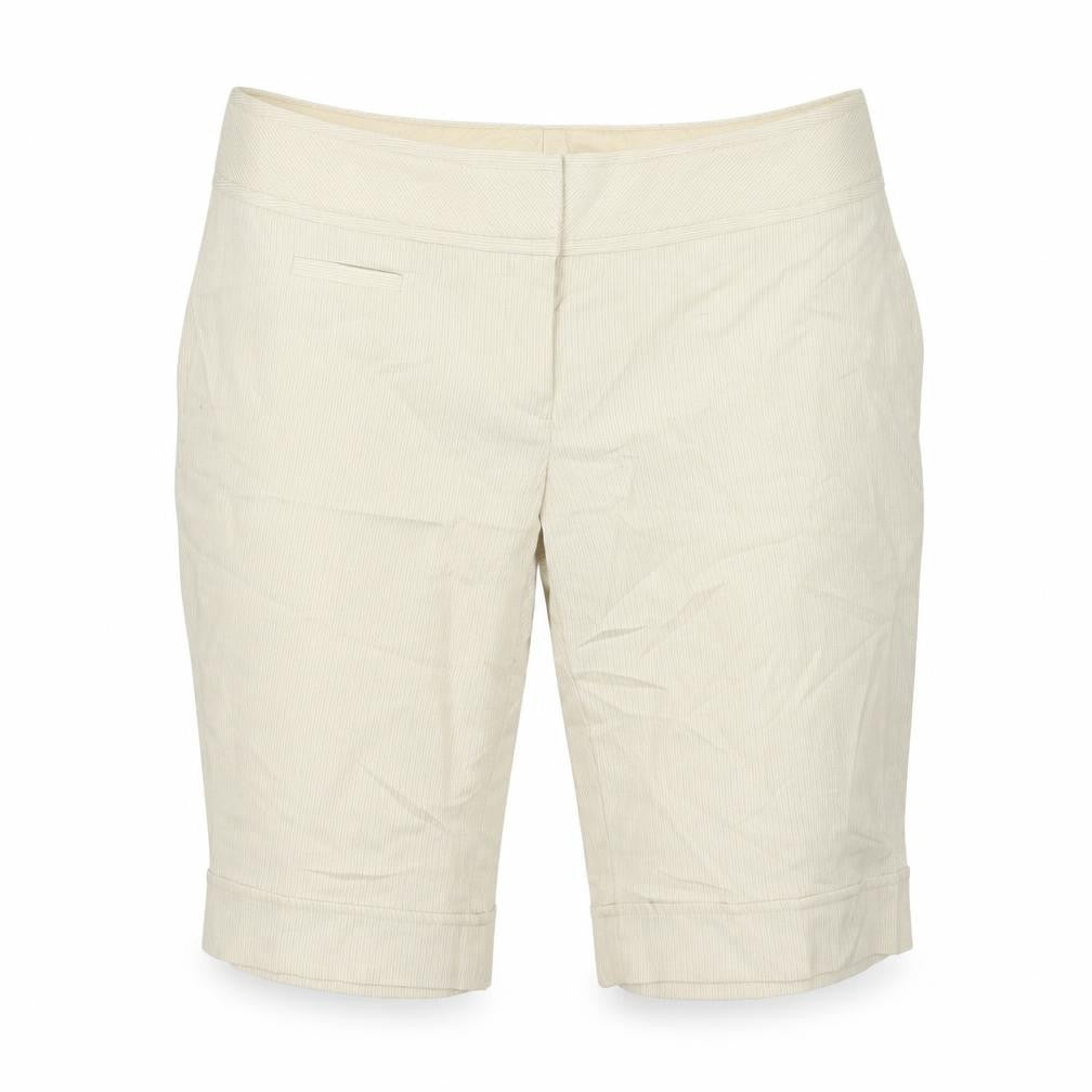 Studio Y Womens Beige Striped  Chino Shorts Size 36 in