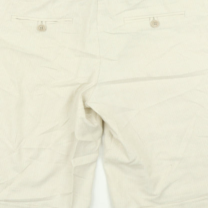 Studio Y Womens Beige Striped  Chino Shorts Size 36 in