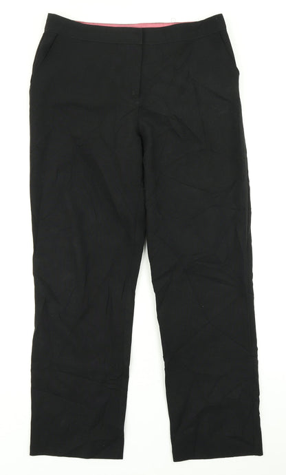 Womens UK Size 12 AMARANTO Regular Fit Dress Pants Black Trousers