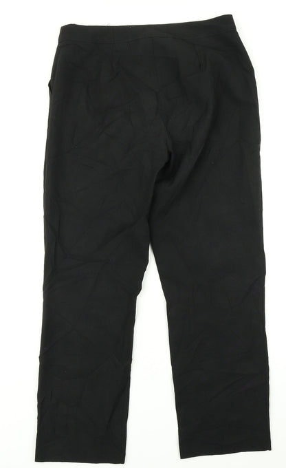 Womens UK Size 12 AMARANTO Regular Fit Dress Pants Black Trousers