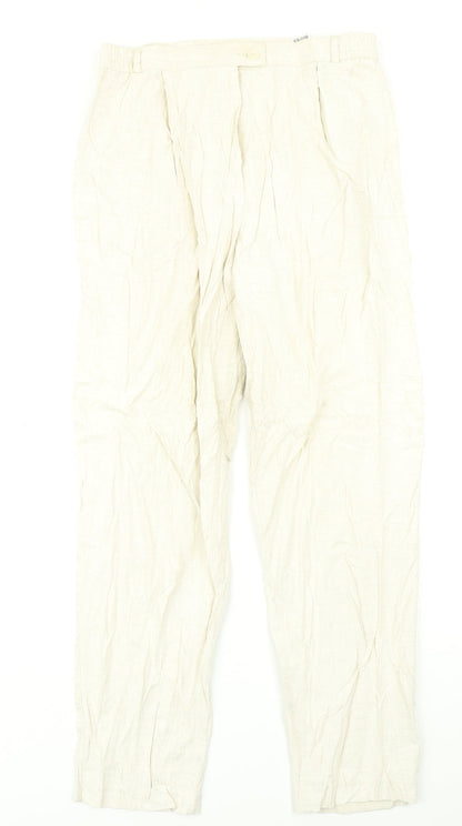 Womens UK Size 14 Marks & Spencer Regular Fit Dress Pants Beige Trousers
