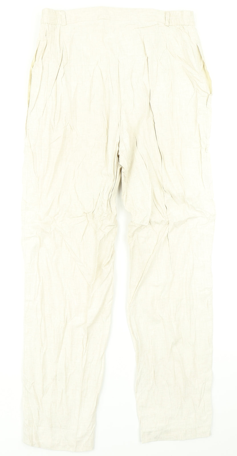 Womens UK Size 14 Marks & Spencer Regular Fit Dress Pants Beige Trousers