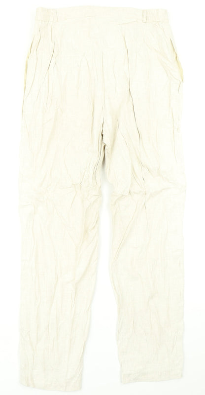 Womens UK Size 14 Marks & Spencer Regular Fit Dress Pants Beige Trousers