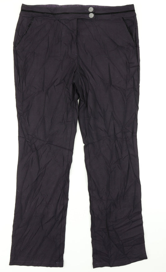 Per Una Womens Purple Herringbone  Dress Pants Trousers Size 36 in L29 in
