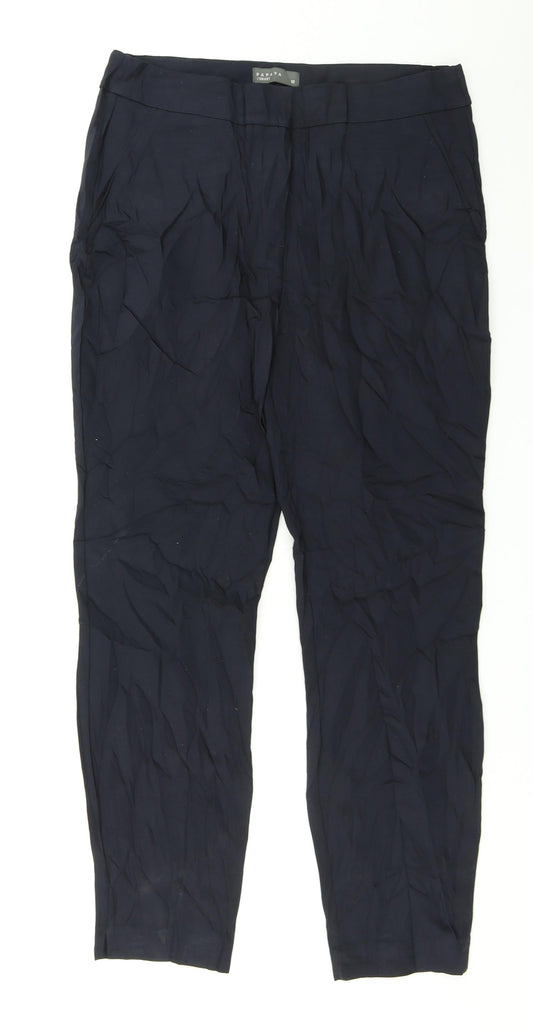 Womens UK Size 12 Papaya Regular Fit Dress Pants Blue Trousers