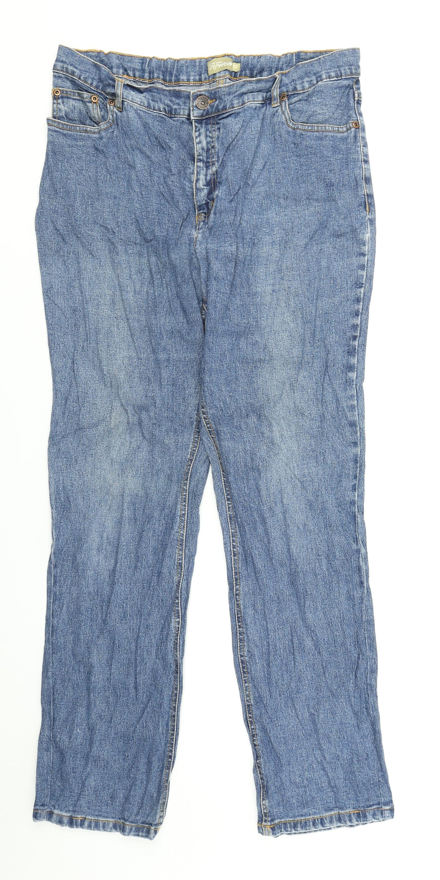 Mywear Womens Blue  Denim Straight Jeans Size 34 in L28 in