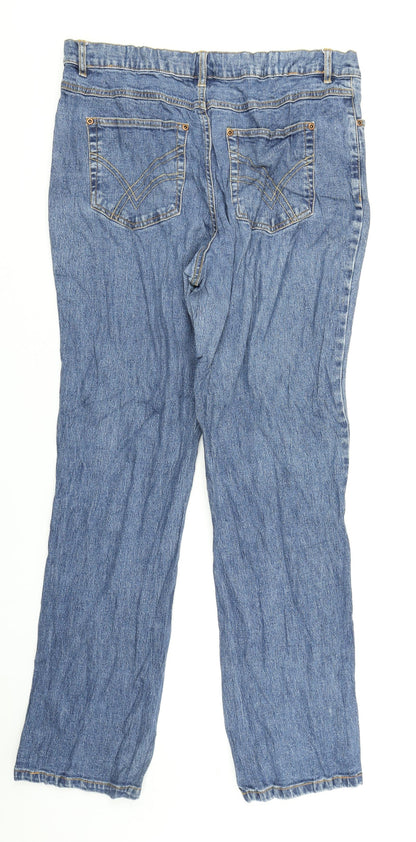Mywear Womens Blue  Denim Straight Jeans Size 34 in L28 in