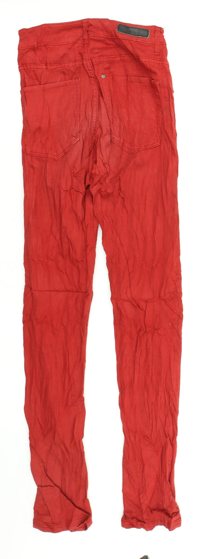 &Denim Womens Red  Denim Skinny Jeans Size 26 in L28 in