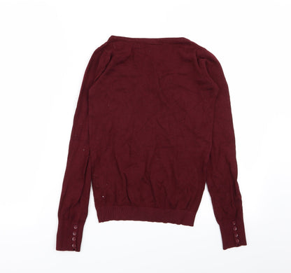 Womens UK Size S Pull&Bear Red Pullover Jumper