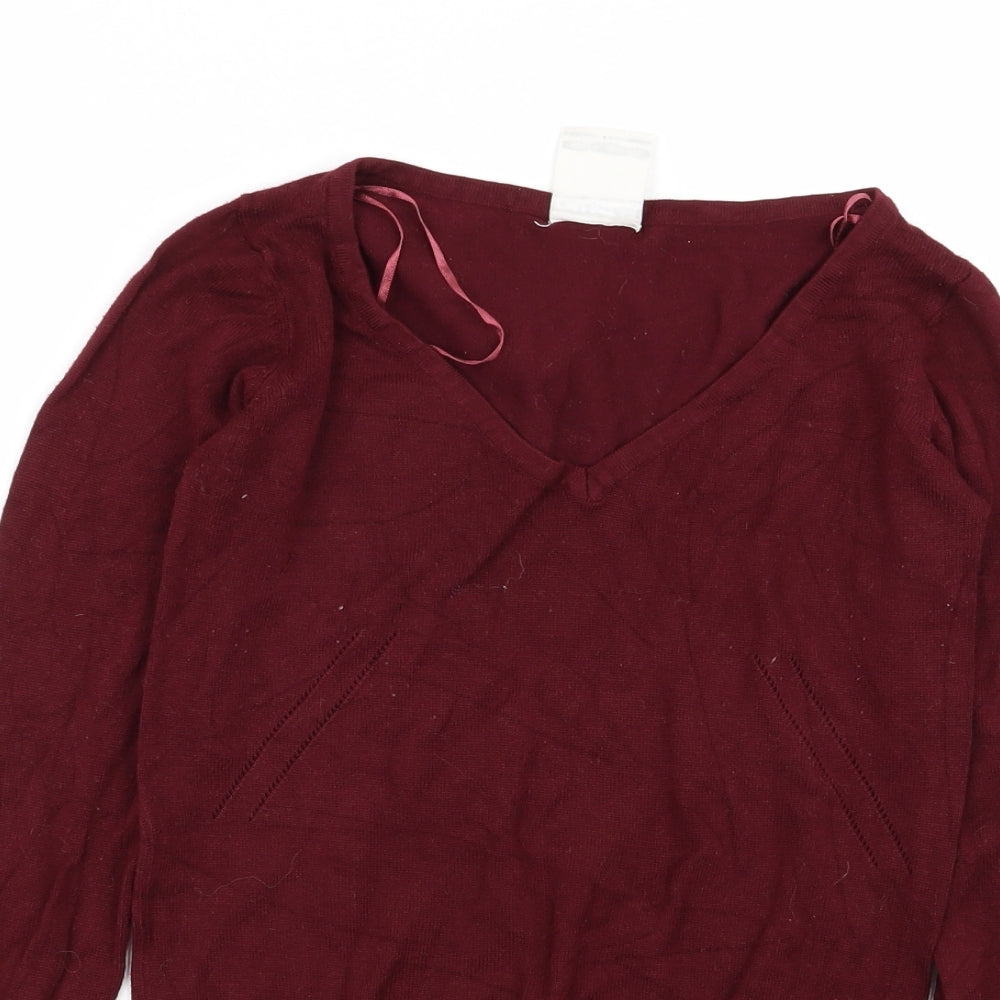 Womens UK Size S Pull&Bear Red Pullover Jumper