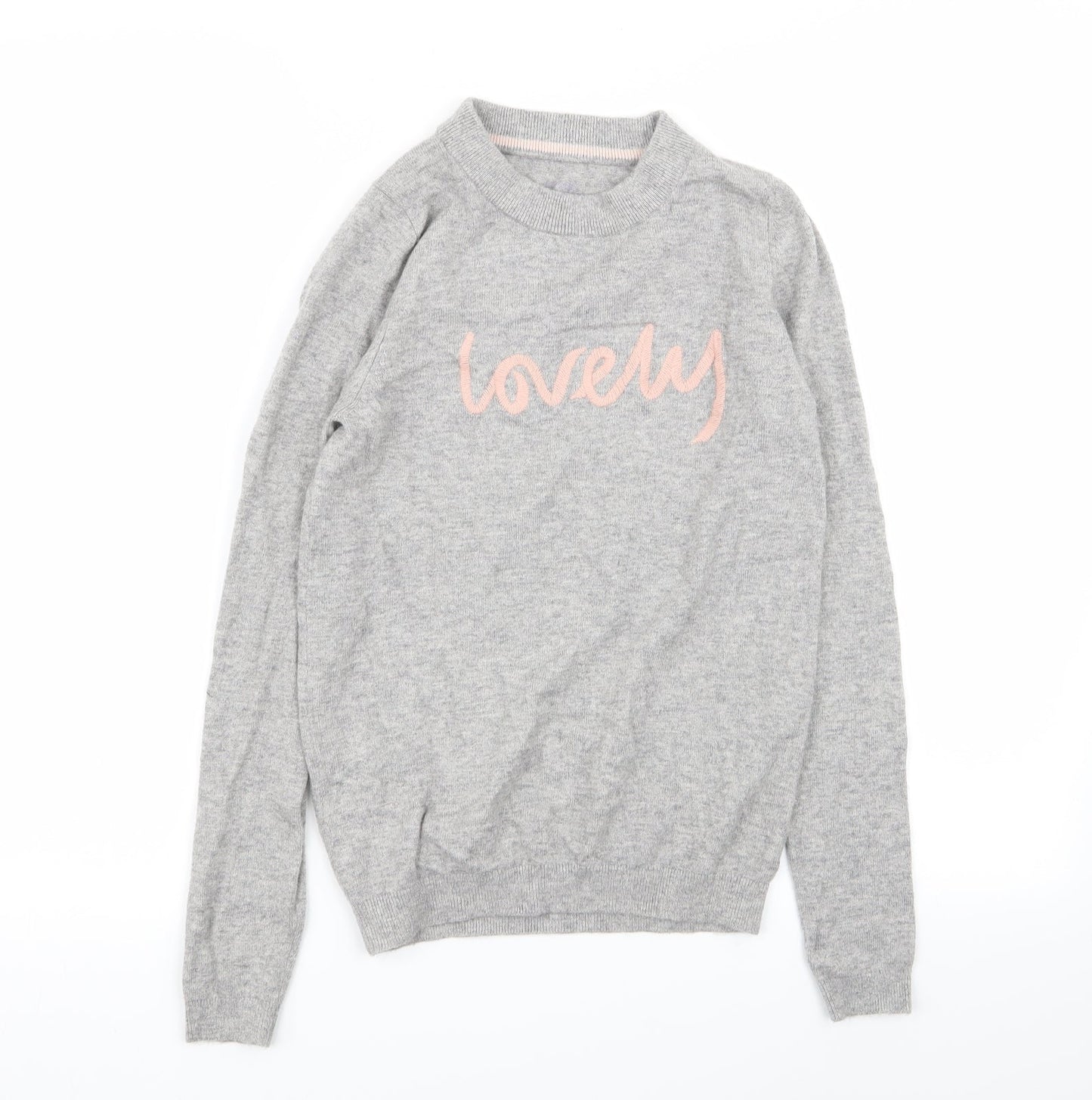 Womens UK Size XS Preworn Grey Pullover Jumper