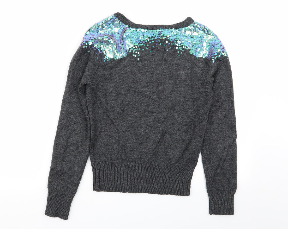 Womens UK Size 8 Miso Grey Pullover Jumper