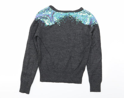 Womens UK Size 8 Miso Grey Pullover Jumper