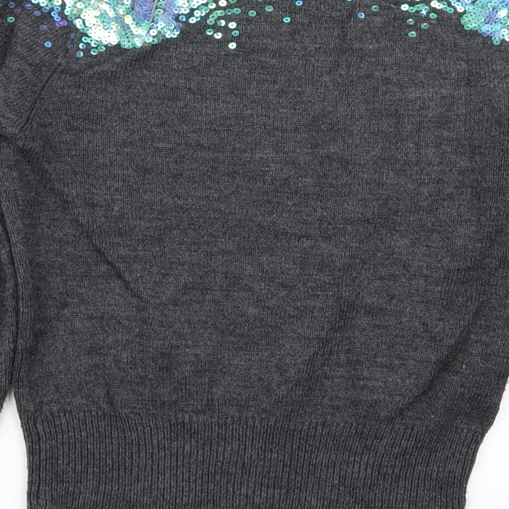 Womens UK Size 8 Miso Grey Pullover Jumper