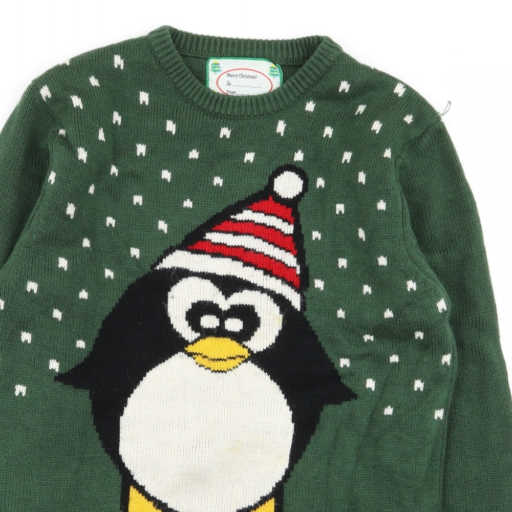 Cedar Wood State Mens Green Polka Dot  Pullover Jumper Size XS