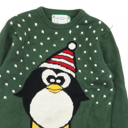 Cedar Wood State Mens Green Polka Dot  Pullover Jumper Size XS