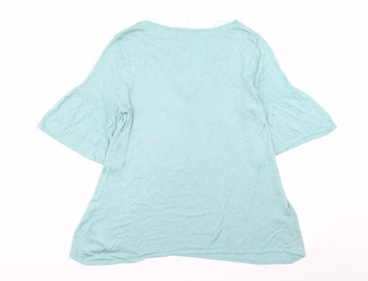 Womens UK Size 12 M&S Green Basic T-Shirt